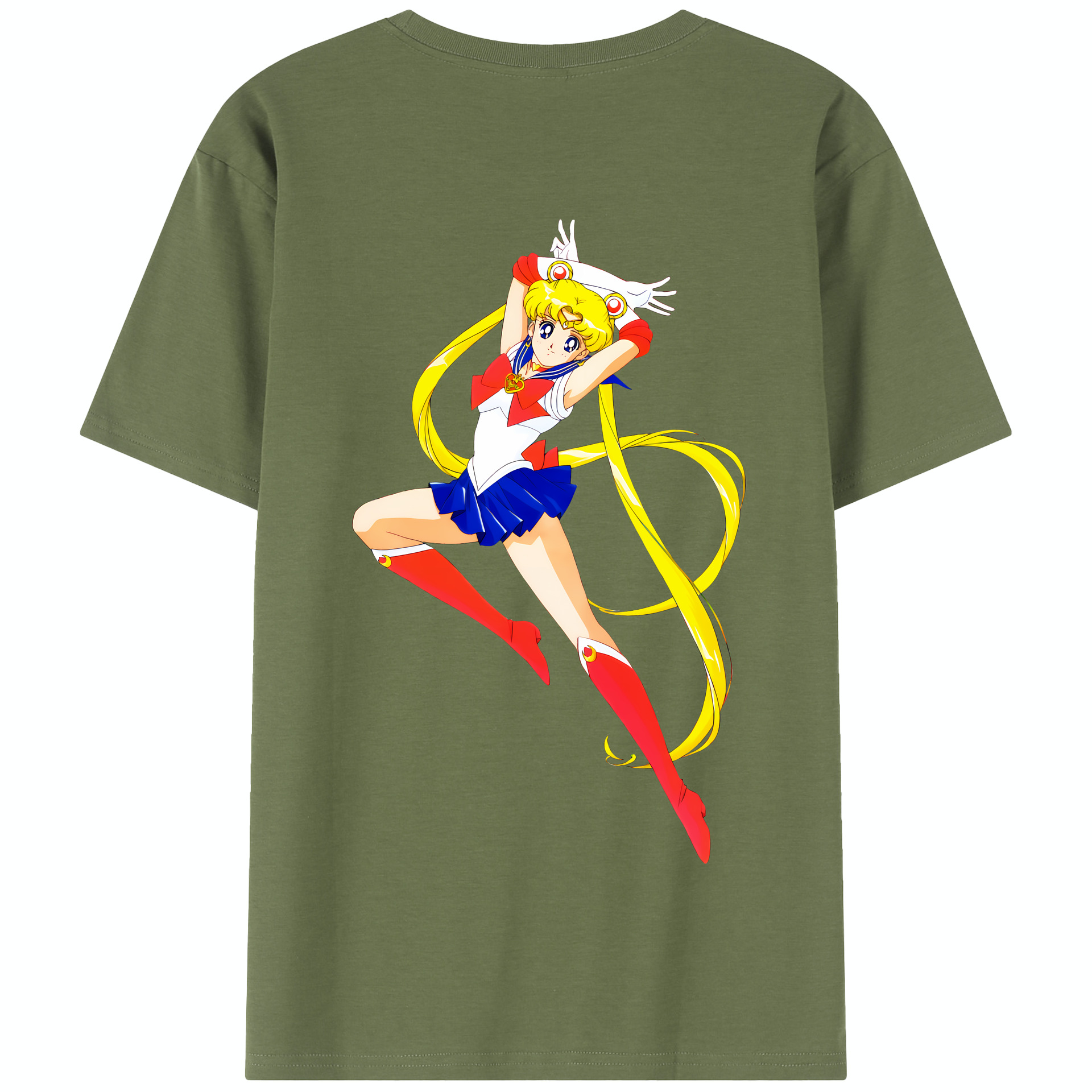 （画像用） 美少女戦士セーラームーン 月野 うさぎ つきの うさぎ Sailor Moon Tsukino Usagi 綿100％半袖Tシャツ（背面プリント）